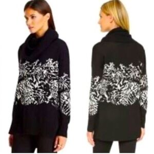 Diane von Furstenberg 'Ahiga' Floral Jacquard Cowl Neck Sweater